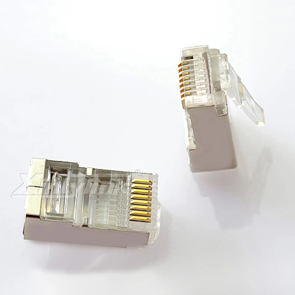 Xintylink ez rj45 разъем ethernet кабель штекер cat6 cat5e cat5 СЕТЬ 8P8C экранированный модульный замковый переключатель есть отверстие 50 100 шт