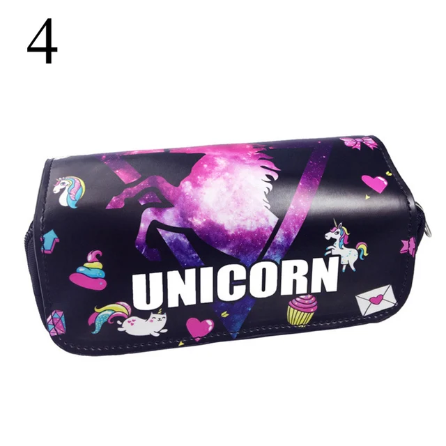 Pink Unicorn Pencil Case Large Capacity PU Pencilcase Dream Unicorn