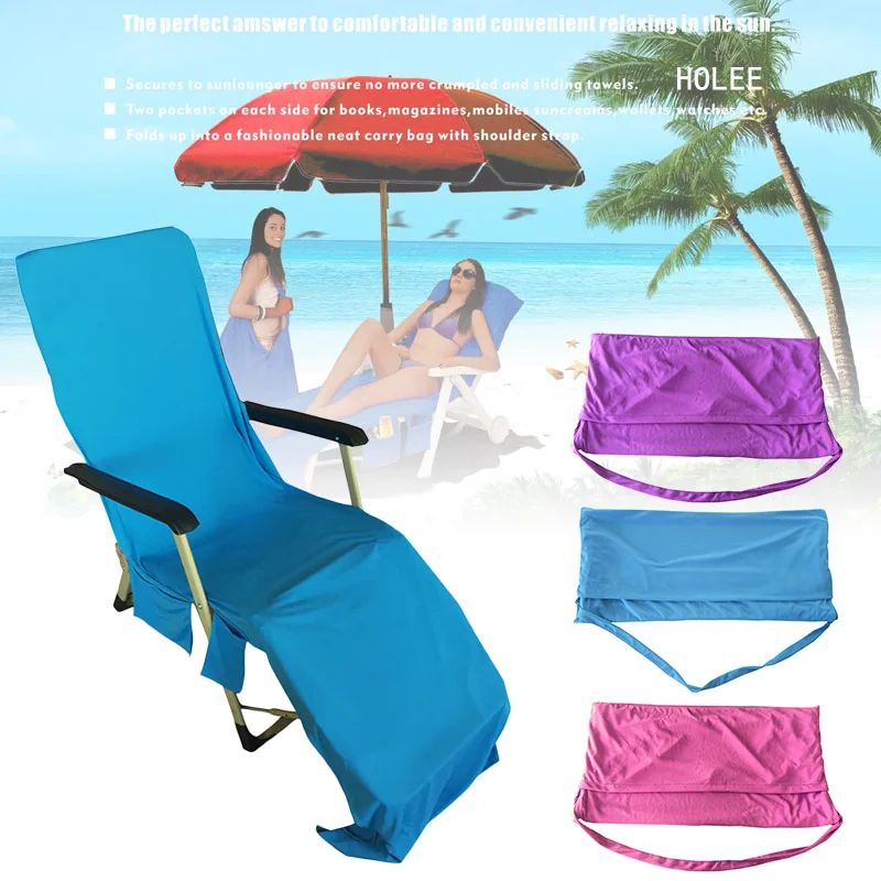 Microfiber Sunbath Lounger Chair Cover Beach Towel Quick Drying