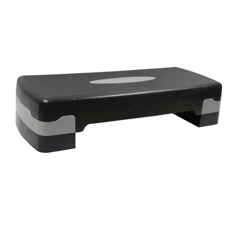 

66 * 26 * 15cm Fitness Aerobic Step Adjustable Exercise Stepper Risers (Black+Grey)