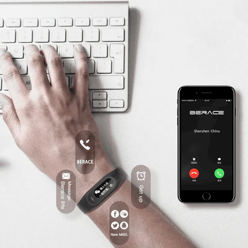 Blood Pressure Smart Bracelet Heart Rate Monitor Fitness Watch Activity Tracker
