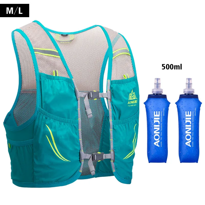 AONIJIE 2.5L жилет для бега Легкий Рюкзак дышащий Велоспорт марафон Портативный Сверхлегкий нейлон походная спортивная сумка C932 - Цвет: Green-ML-500ml