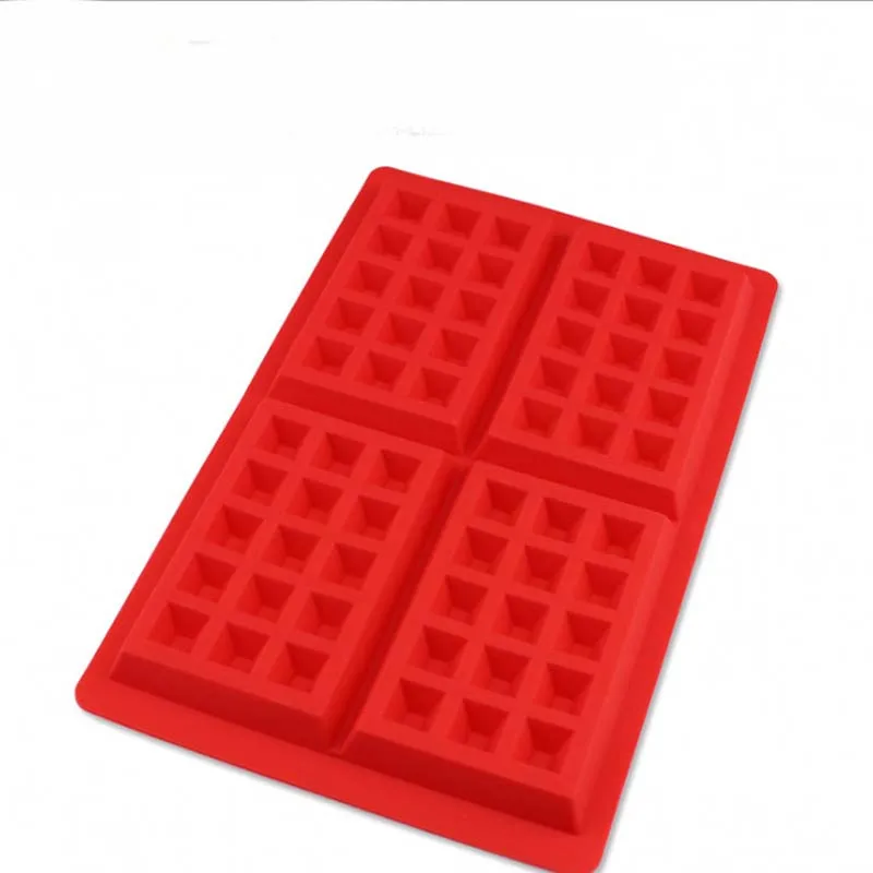 Silicone Waffle Makers Nonstick Cookie Cake Muffin DIY Mould Bakeware 4-Hold Square Baking Pastry Tools Chocolate Mold | Дом и сад