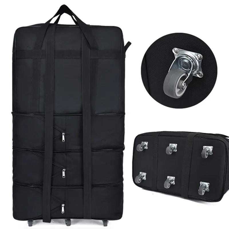 suitcase with folding wheels