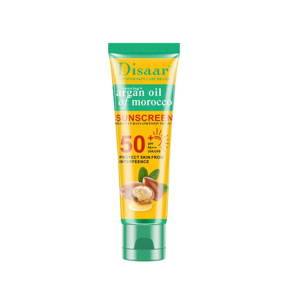 

Disaar 50g Face Sunscreen Spf Max SPF50+ Moroccan Argan Oil Protection Cream Oil Free Radical Scavenger Powerful UV-blocking #T