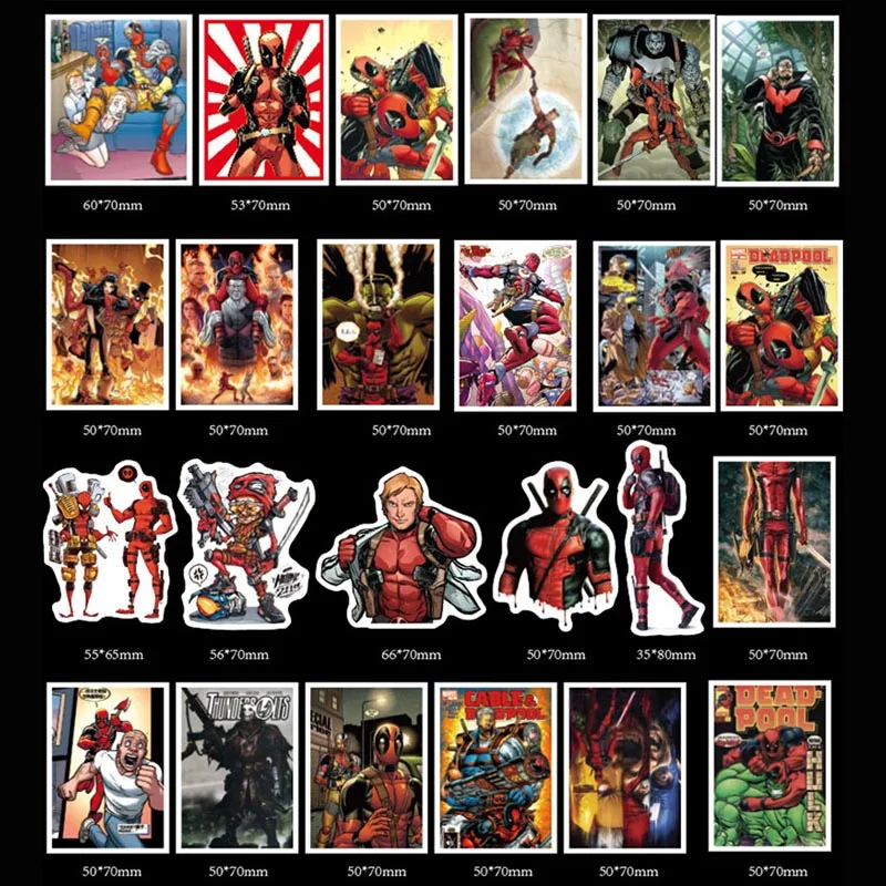 

40pcs/lot Marvel The Avengers Anime Deadpool Waterproof Stickers For Car Laptop Bicycle Motorcycle Notebook