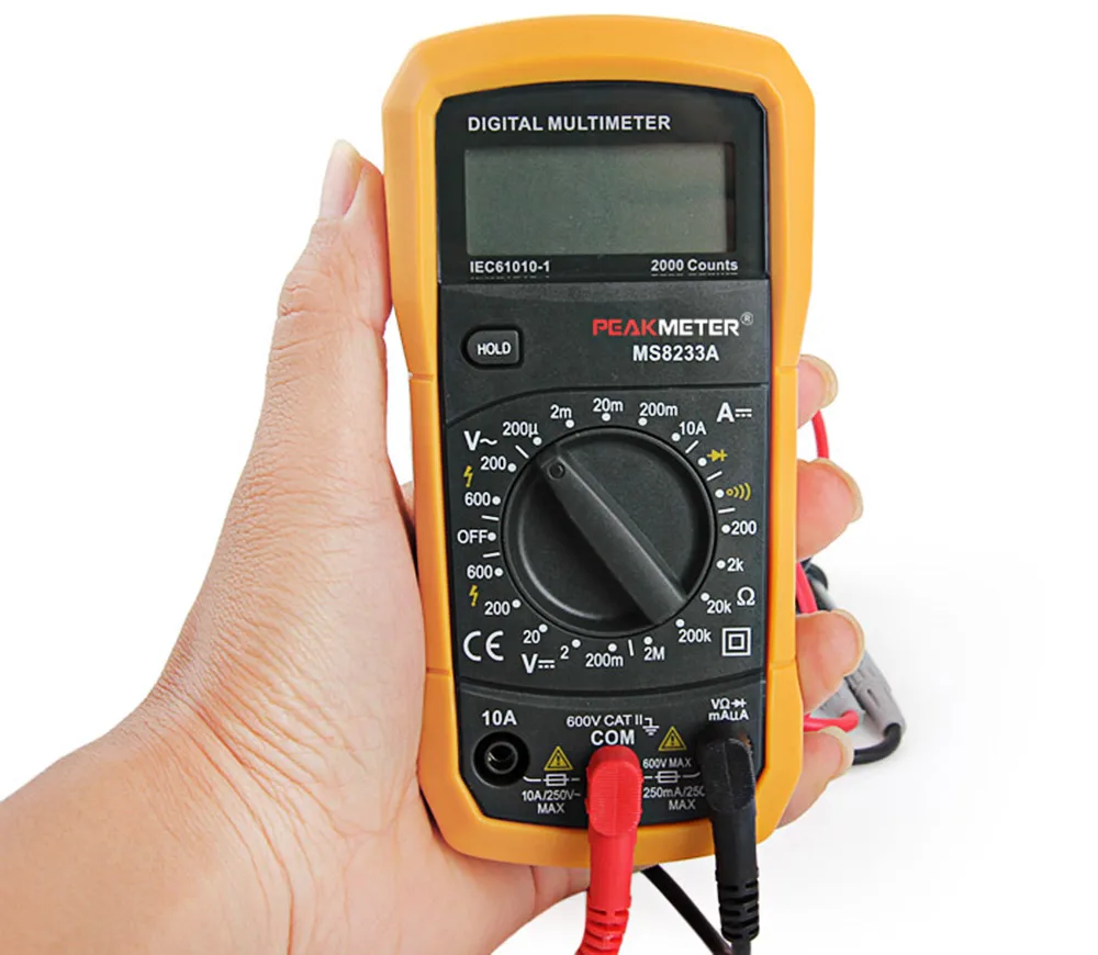 PEAKMETER MS8233A Manual Range Mini Palm Size Digital Multimeter