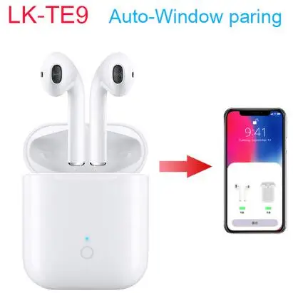 LK-TE9 tws Bluetooth Earphone 1:1 Airpods pop-up-window HIFI Sound wireless headphone pk i10 i11 i12 i20 i30 tws redmi airdots