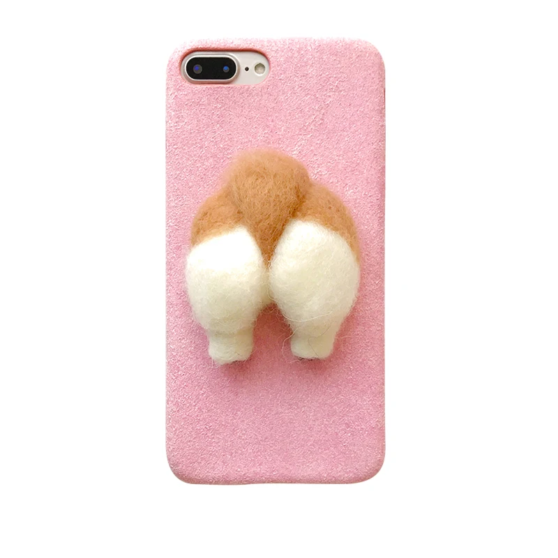 Aoweziic Cartoon For iPhone6S mobile phone shell wool XS MAX protective sleeve XR lovely 7 8plus women in autumn and winter case