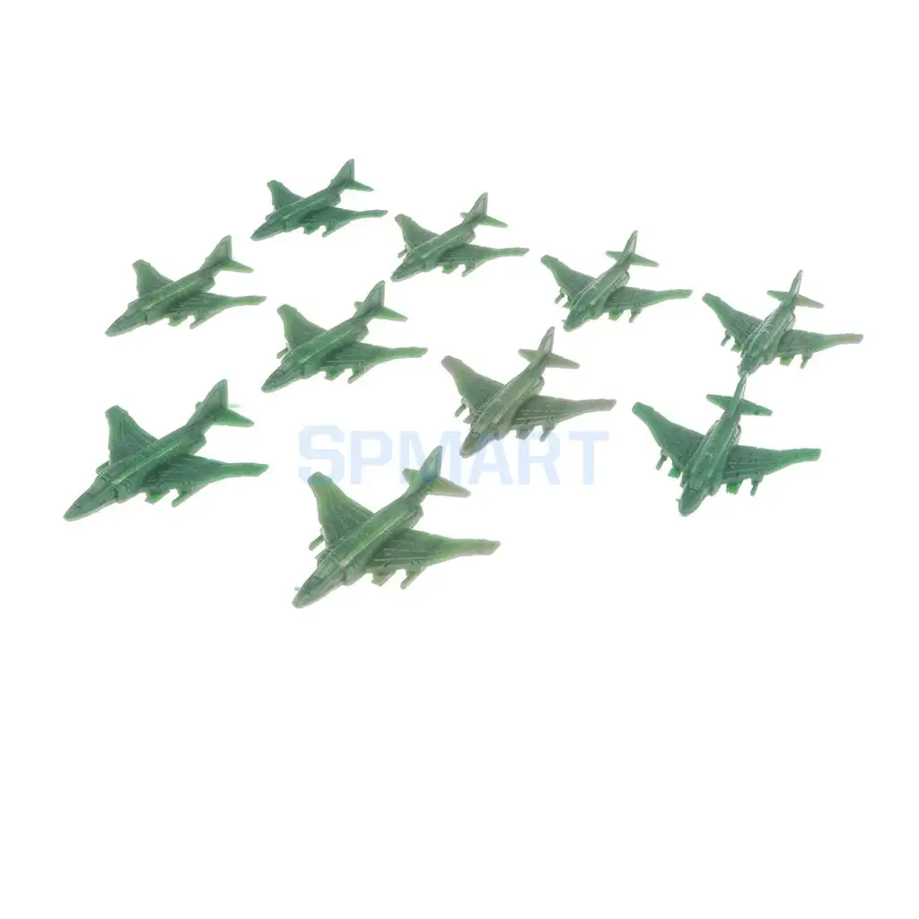 10Pcs Plastic Army Base Set Sand Scene Military Blockhouse Model Kits Toy Soldier Army Men Accessories - Fighter Aeroplane