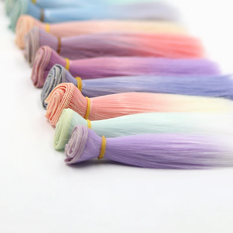 

1 PCS Gradual Purple Doll Accessories 15cm*100cm Handmade Short Dress Cartoon Cute Toy Synthetic Wig Hair Temperature Dress Up