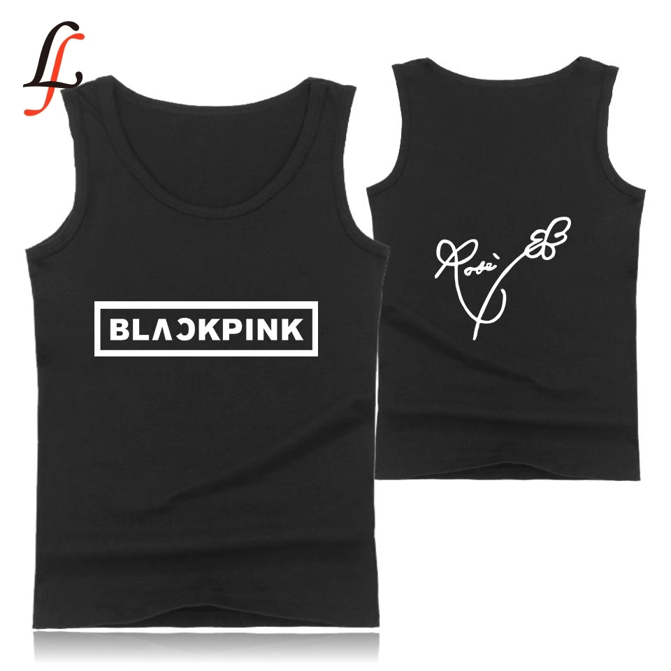 Повседневное майка на бретельках жилет Blackpink harajuku Бодибилдинг Gymclothing летняя майка с бретелями мужской фитнес Для мужчин/Для женщин BAMBAM