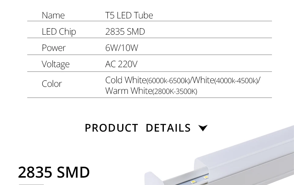Foxanon светодиодный светильник T5 AC 220 В 230 В 240 В ПВХ Пластик дневной свет трубки 30 см 60 см 6 Вт 10 Вт светодиодный настенный светильник Теплый