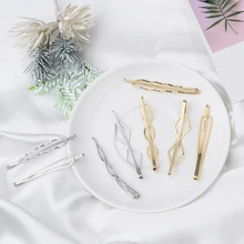 4 шт./компл. Корея геометрический ромб простой Металлические Заколки для женщин цвета: золотистый, серебристый цветные шпильки аксессуары для волос