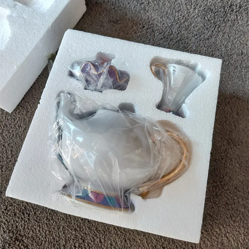 

Cartoon Beauty And The Beast Teapot Tea Set Mrs Potts Chip Pot Cup Sets Ceramics Coffeeware Lovely Christmas Gift Drop Shipping