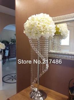 

Free shipping many size Wedding Crystal Table centerpiece Silver Flower Stand Wedding Chandelier sunmood27