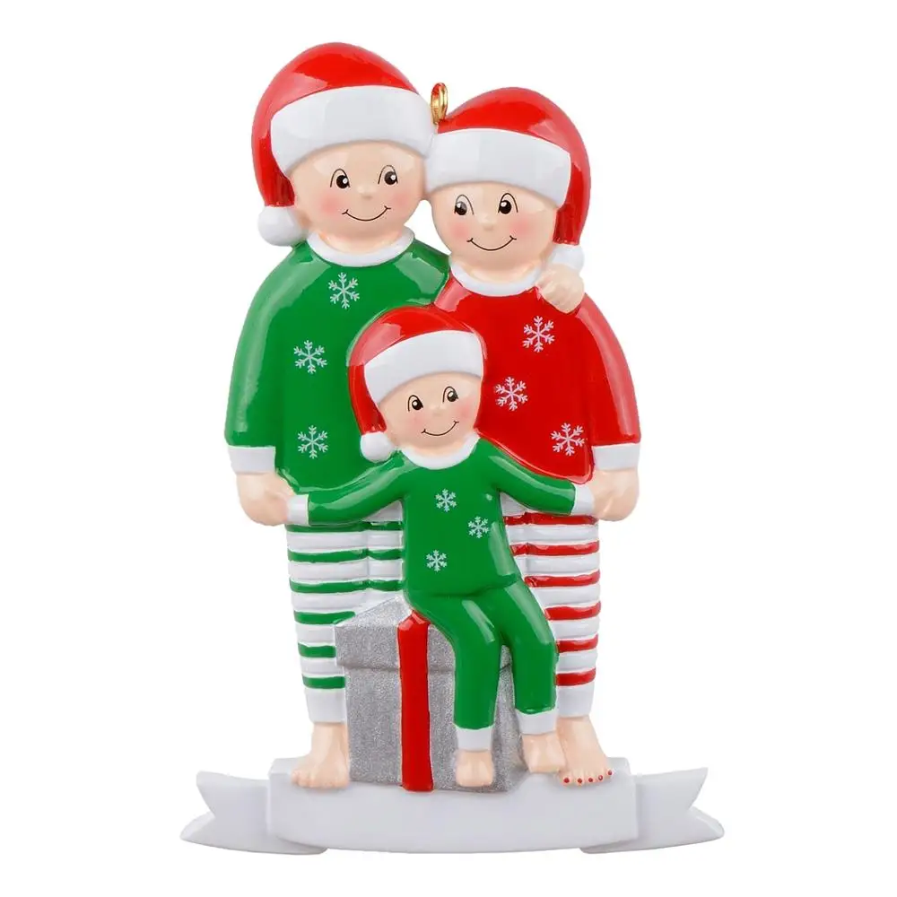 

Free Personalization - Pajama Family 3 Ornament Personalized Christmas Tree Decoration Christmas Creative Gift