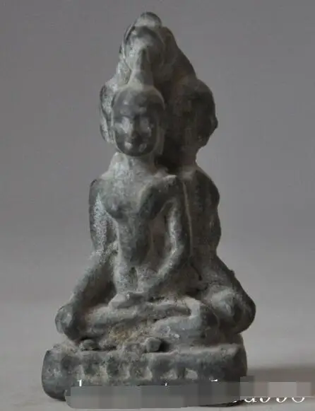 

S2827 Old Chinese Buddism Bronze sakyamuni shakyamuni 3 Zun Buddha Statue
