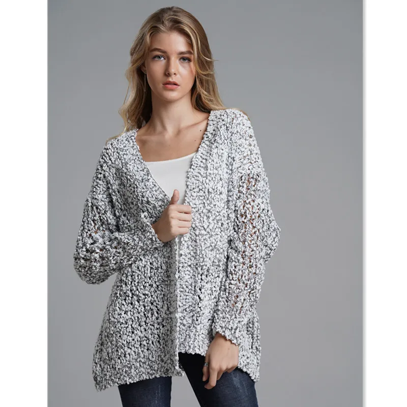 

Winter Cardigan Women Knitwear Hallow Out Long Cardigan Loose Knitwear Spring Winter Knitted Crochet Sweater for Women E1943