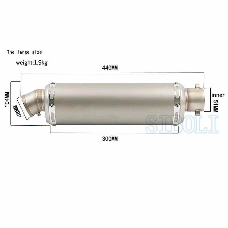 Универсальный мотоциклетный глушитель выхлопной трубы с дБ убийца грязи уличный велосипед Скутер выхлопная труба для Suzuki Honda Kawasaki YO009