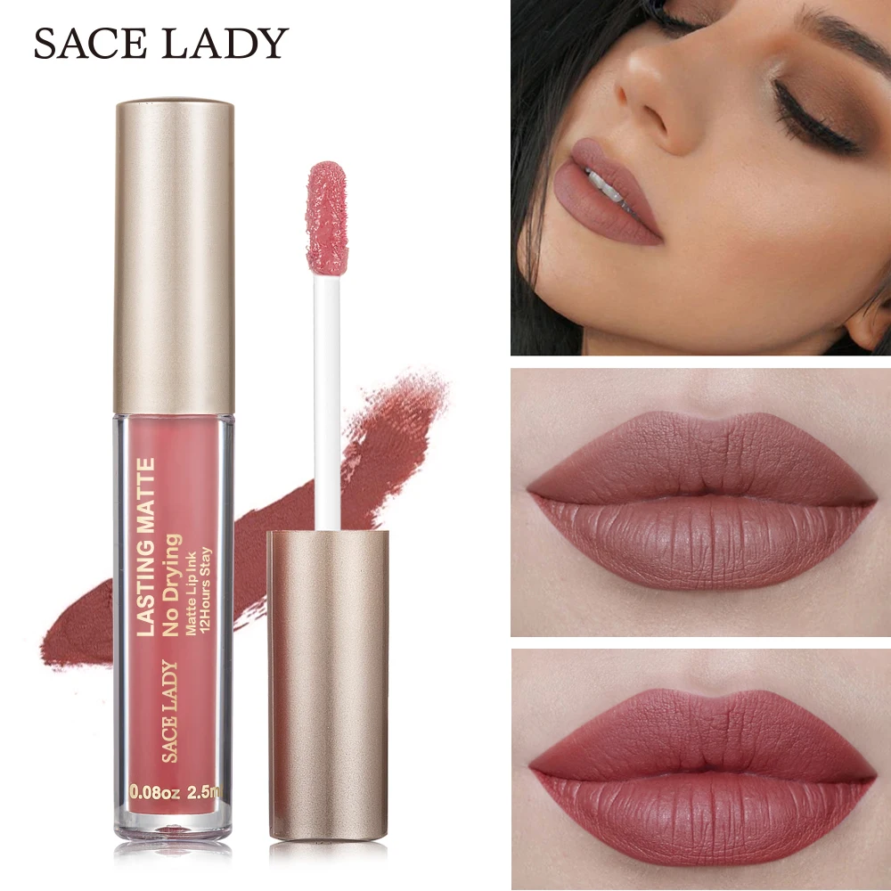 

SACE LADY Matte Lipstick Makeup 23 Color Liquid Lipstick Red Nude Lip Tint Moisturizing Make Up Waterproof Long Lasting Cosmetic