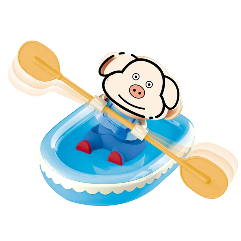 19 милые животные собака свинья гребная лодка вода плавающий Купание Плавание ветер-вверх игрушка для ванны для маленьких детей