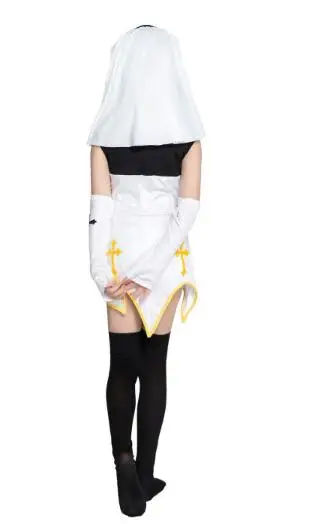 Новые дети взрослых Хэллоуин костюм священника Нун Необычные платья религиозные католические костюм наряд для девочек монахиня Маскарад Костюмы