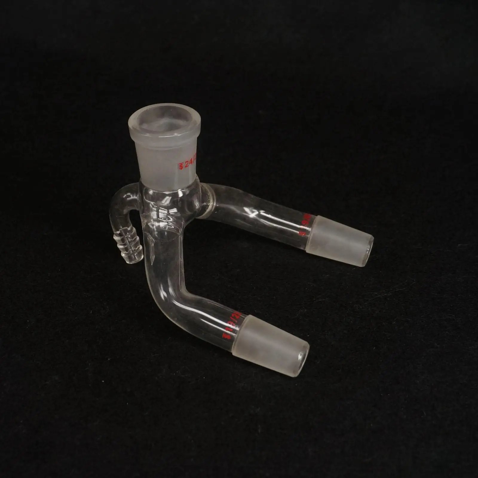 24/29 x 19/26 Joint 2 Way Lab Glass Vacuum Receiver Adapter Science