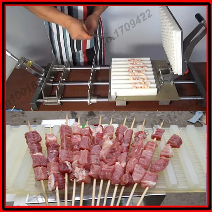 

Factory price stainless steel manual doner kebab meat skewer machine_meat string machine