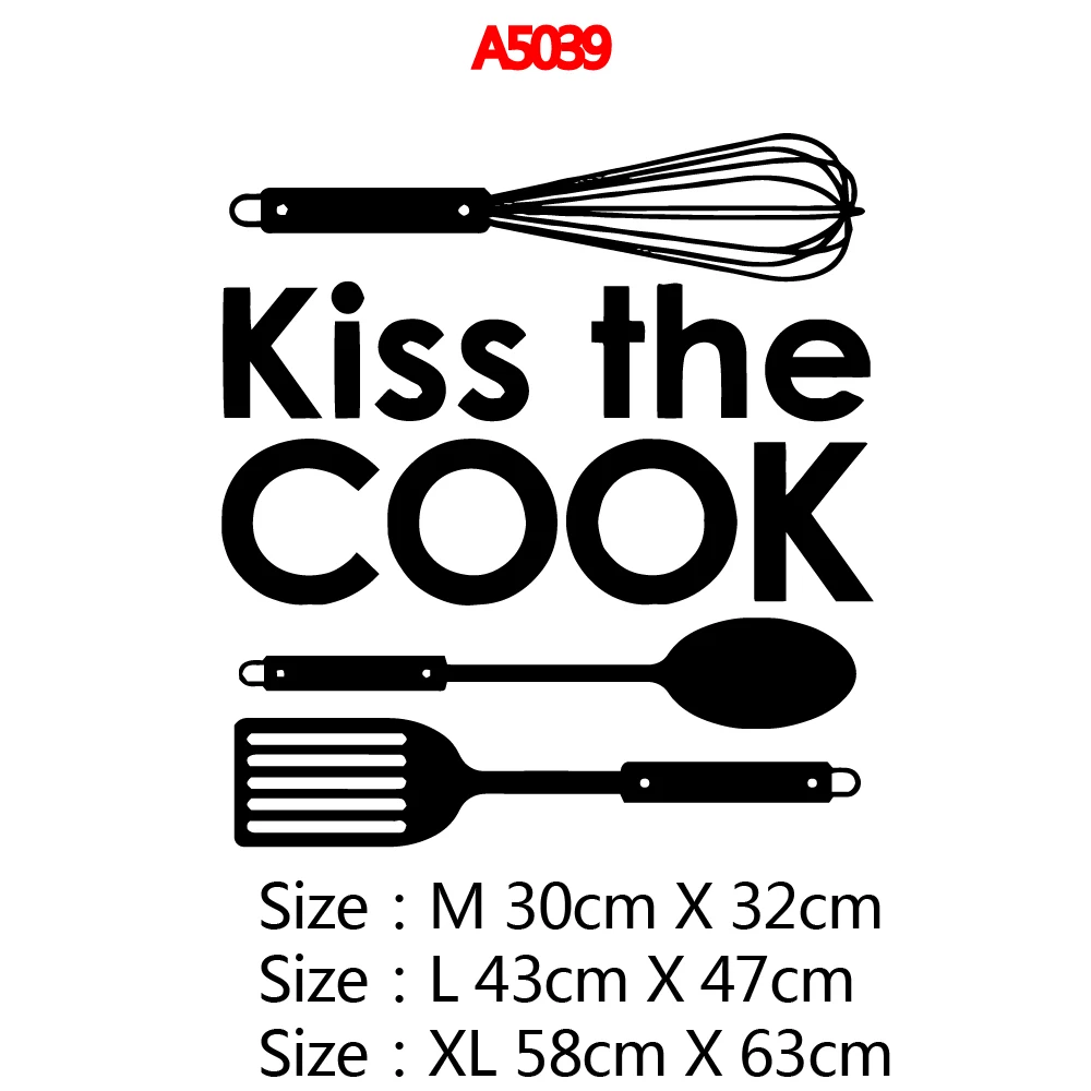 Fashion Kiss The Cook Kitchen Wall Stickers Modern Fashion Wall Sticker For House Decoration Accessories