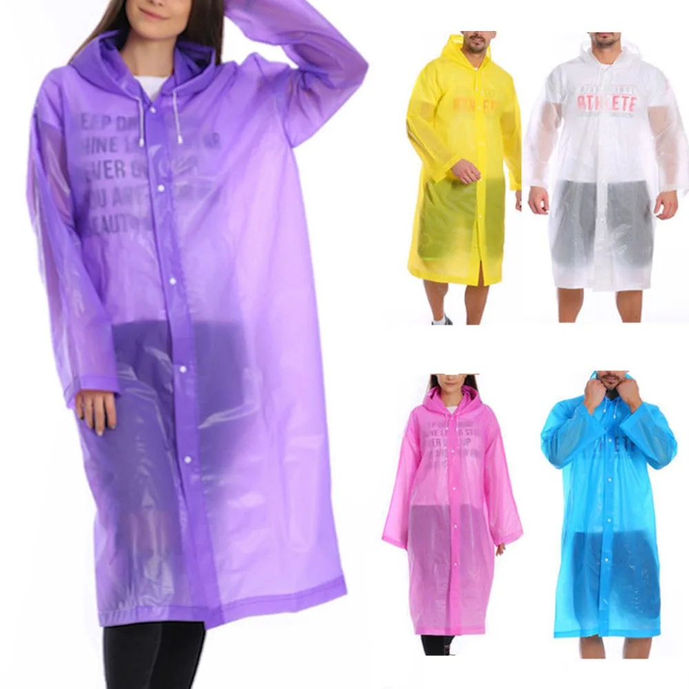 Adult Child Men Women Hooded Raincoat EVA Rain Clothes Covers Waterproof Rain Coat Transparent