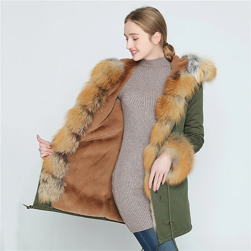 OFTBUY 2020 длинная камуфляжная зимняя куртка пальто для женщин теплая Толстая парка
