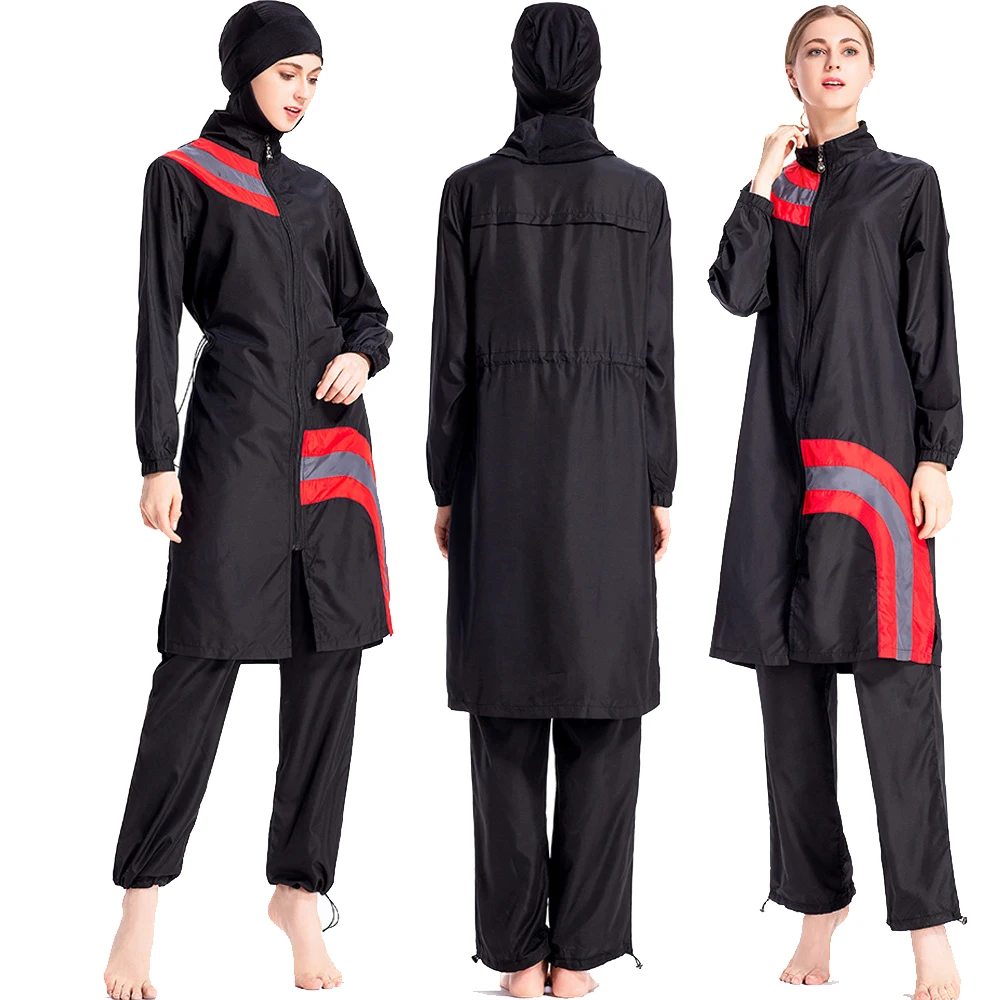 

Modesty Muslim Women Swimsuit loose fit Full Cover Islamic Beachwear 2 piece plus size swimwear