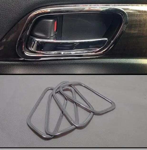 Для Accord 2014 2015 2016 2017 ABS Chrome внутренняя дверные ручки чаши вставьте крышку отделкой стиль интерьера Ручки Аксессуары