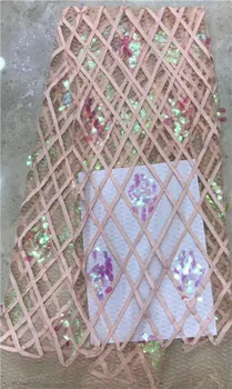 

Gorgeous African mesh textile French net lace fabric for shinning party dress PDN305(5yards/pc)