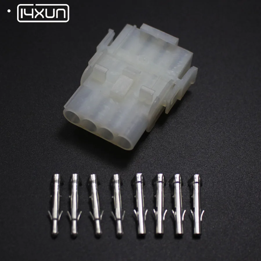 

1set 63080 4 Pin Electrical Wire Connector Plug 6.3mm 4P Male Female Connectors kit ( Housing + Terminal ) for car