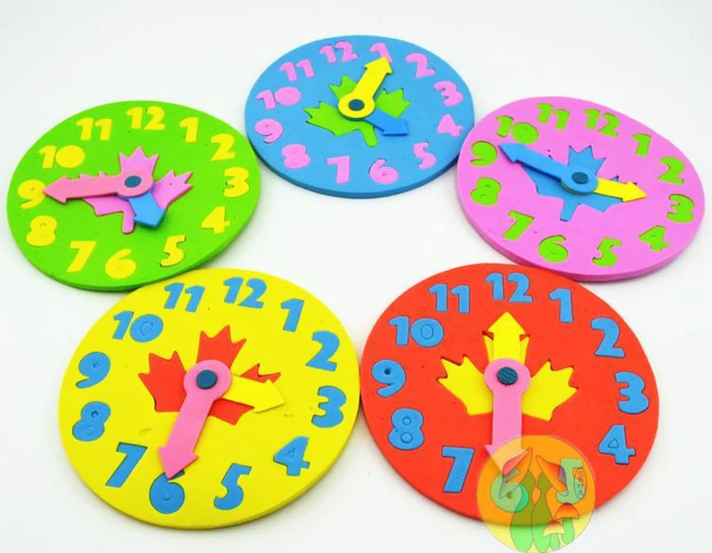 2 шт./партия EVA пены количество часов головоломка игрушки собранные DIY творческие обучающие игрушки для детей от 1 до 7 лет