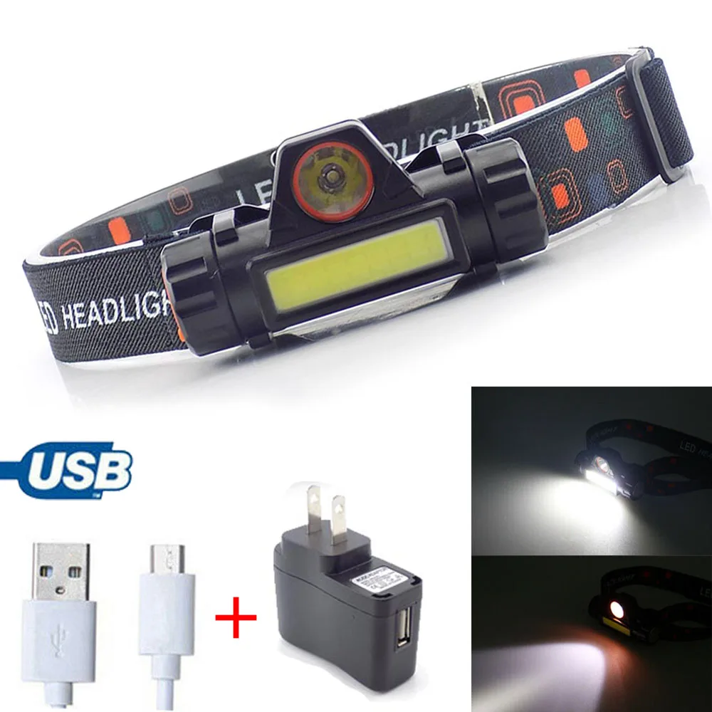 Фонарь налобный Аккумуляторный с USB портом 2 светодиода|Налобные LED-фонари| |