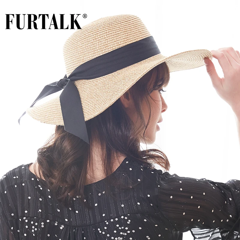 

FURTALK Summer Hat for Women Straw Hats Wide Brim Sun Beach Hat SH039