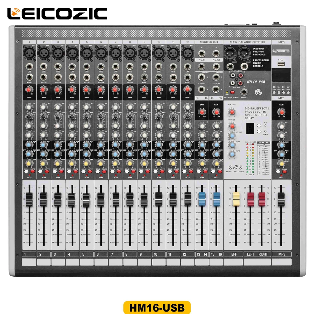 Buy Leicozic HM16 USB 16 channel professional mixer console mixer mixing