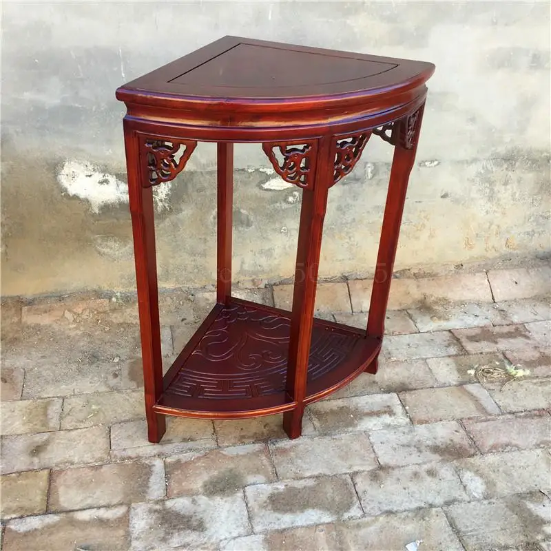 

Solid wood flower stand multi-layer corner table fan-shaped triangle phone corners few corner table living room bedroom balcony