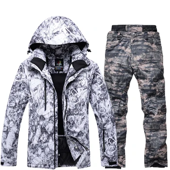 

Single And Double Ski Snow Jacket Men Super Warm Waterproof Male Snowboard Jackets and Pants Suit Winter Men's Skiing Clothes
