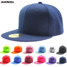 Мода Регулируемые Мужчины Женщины Бейсболка Твердые Хип-Хоп Snapback Плоским Шляпа Козырек 
