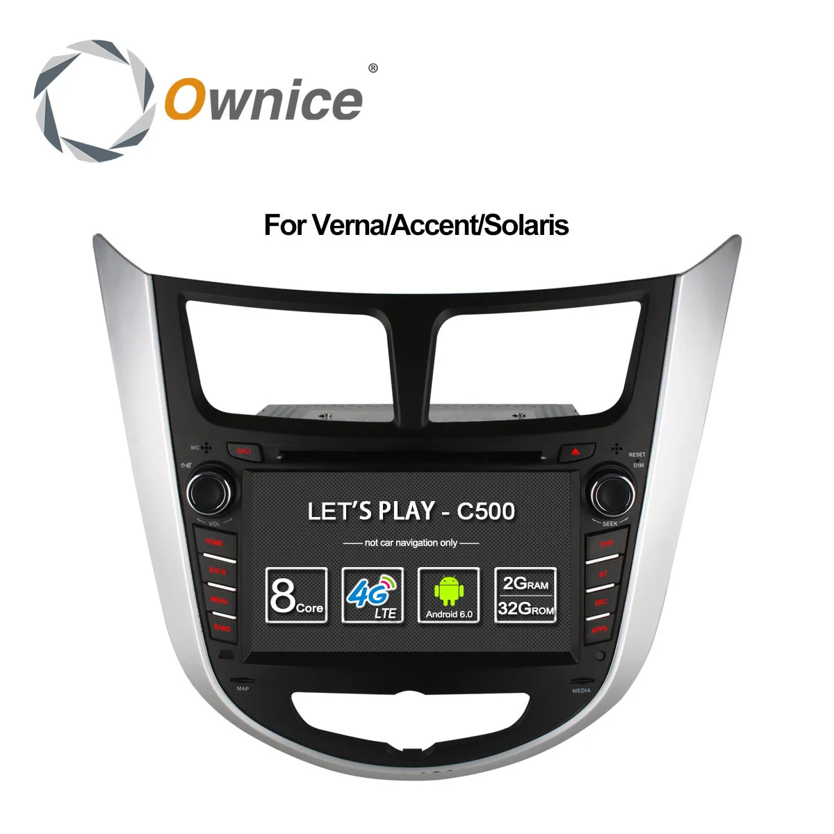 Ownice C500 Octa 8 Core Android 6 0 dvd плеер автомобиля для hyundai Solaris accent Verna i25 с gps BT радио Wi Fi 4G LTE