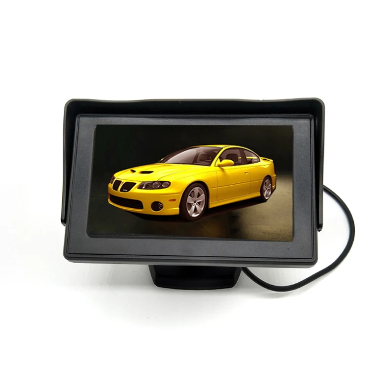 4,3 дюймов TFT ЖК-монитор парковки заднего вида автомобиля заднего вида Автомобильный резервный монитор заднего вида 2 видео вход для реверсивная камера DVD