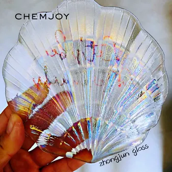 

Mermaid Shell Glass Plate Jewelry Storage Tray for Wedding Bachelorette Bridal Shower Decorative Mermaid Themed Party Decoration
