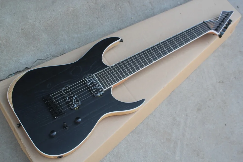 

black machine 7 strings electric guitar matte black 7 string custom shop guitar free shipping KSG kevin shi guitars