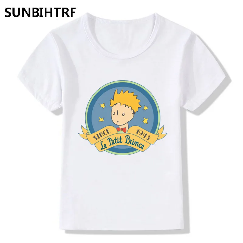

Summer Tops Children T-Shirts Funny Cartoon Little Prince Print Tees Short Sleeve Big Girls/Boys T Shirts Baby Casual Clothes