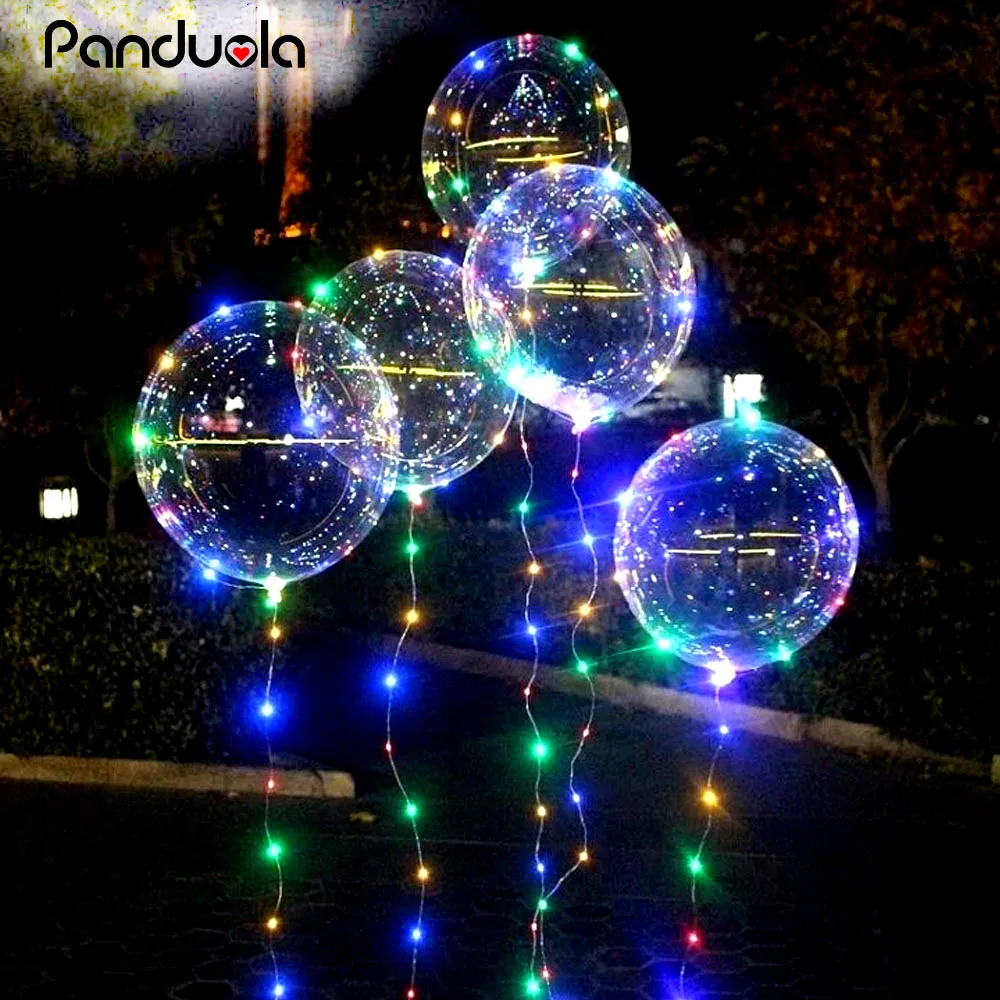 С Днем Рождения украшения светящиеся светодиодные воздушные шары прозрачные круглые Пузырьковые шары флуоресцентные воздушные шары для украшения дня рождения