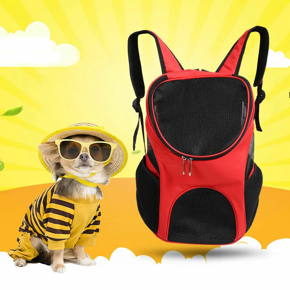 Новая популярная уличная сумка для собак с двойным плечом Рюкзак-переноска для домашних животных дорожная сумка для собак и кошек сумка на плечо с сетчатыми окнами